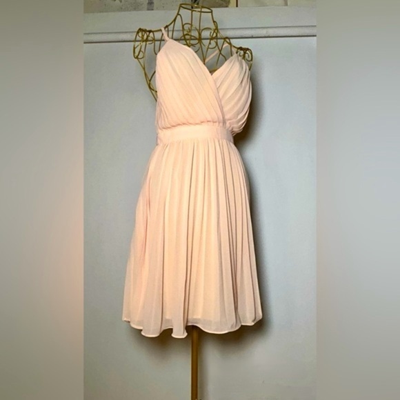 NWT Endless Rose Revolve V-Neck Pleated Mini Dress with Braided Back Straps, XS - Picture 3 of 14